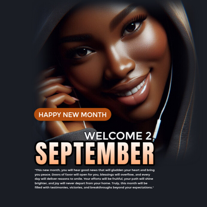 September, welcome to Sept,new month Sept, Sept, Template | PosterMyWall