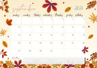 สีขาว September 2026 Calendar A4 Template