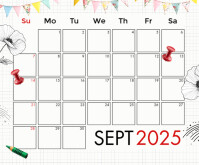 September 2025 Calendar Template Mittelgroßes Rechteck
