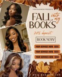 Fall season Booking Flyer Template | Fall Hair & Beauty Appointment Poster for Salons & Stylists Instagram Portrait