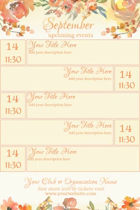 Plantilla de September Calendar by Paula | PosterMyWall
