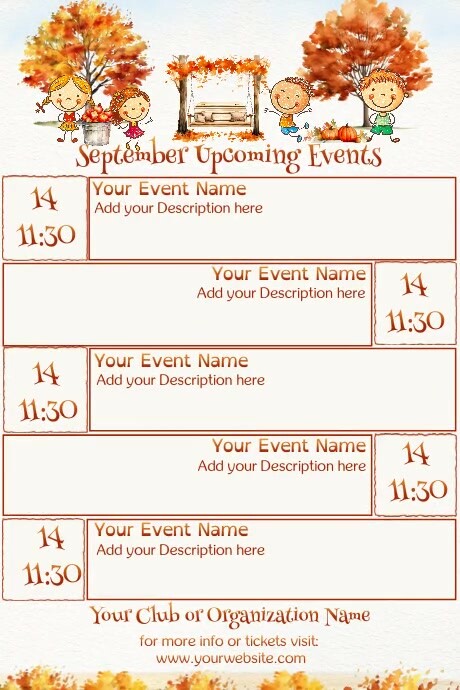 September Calendar by Paula Template | PosterMyWall