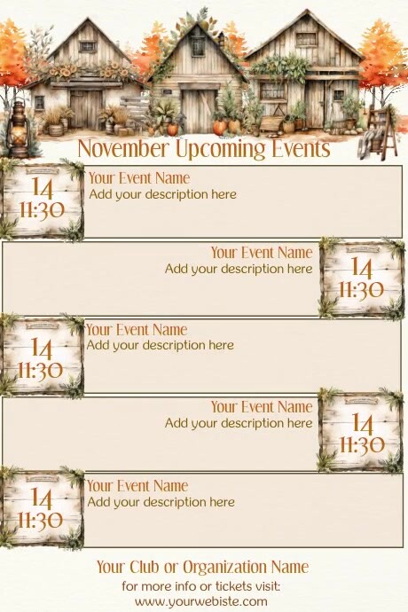 September Calendar by Paula Template | PosterMyWall