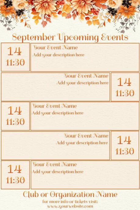 September Calendar by Paula Template | PosterMyWall