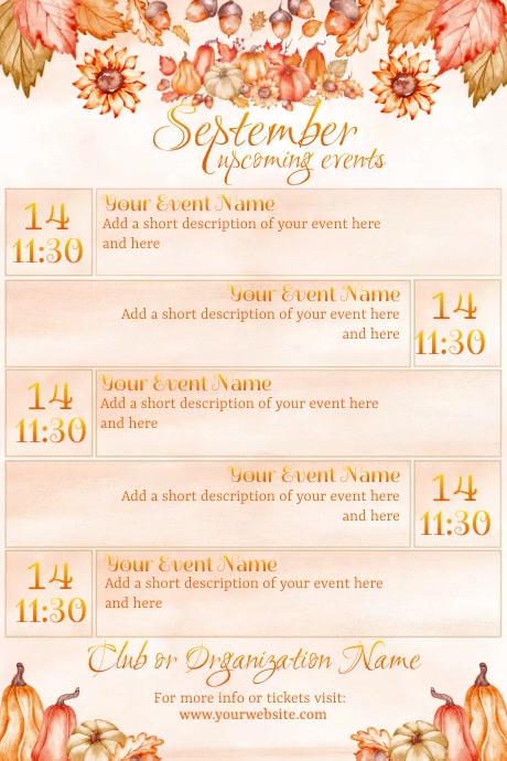 September Calendar Template | PosterMyWall