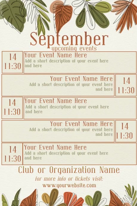 September Calendar Template | PosterMyWall