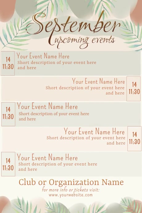 September Calendar Template | PosterMyWall