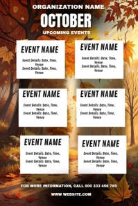 October upcoming events Pinterest Graphic template