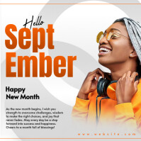 Biały New Month Greeting Instagram Post Template