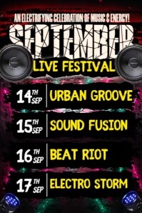 สีดำ Music Festival Poster Template