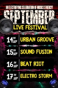 SEPTEMBER LIVE MUSIC WEEKEND Poster template