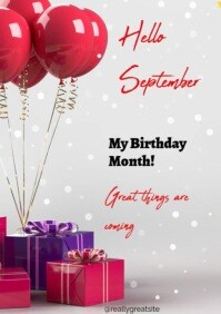 White September Birthday Celebration A2 Template