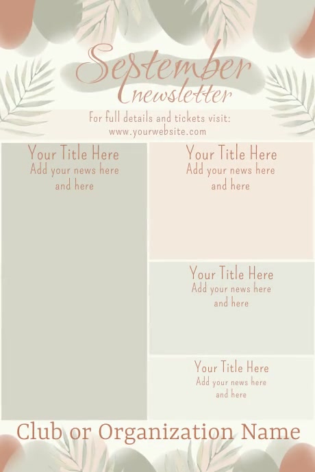 September Newsletter Examples September Newsletter Artistic Template | PosterMyWall