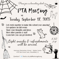 September PTA Meeting flyer Instagram na Post template