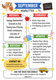 White School Newsletter A4 Template