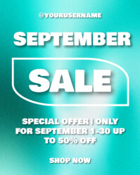 Turkis September Sale Instagram Portrait Template