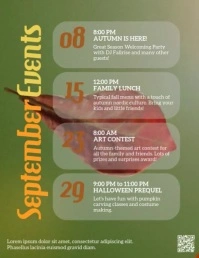 September upcoming events autumn video Folheto (US Letter) template