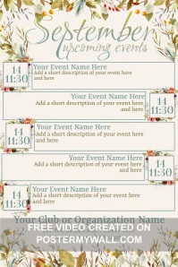 September Upcoming Events Calendar Template | PosterMyWall