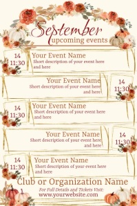 September Upcoming Events Calendar Template | PosterMyWall