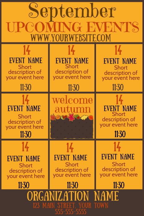September Upcoming Events Template | PosterMyWall