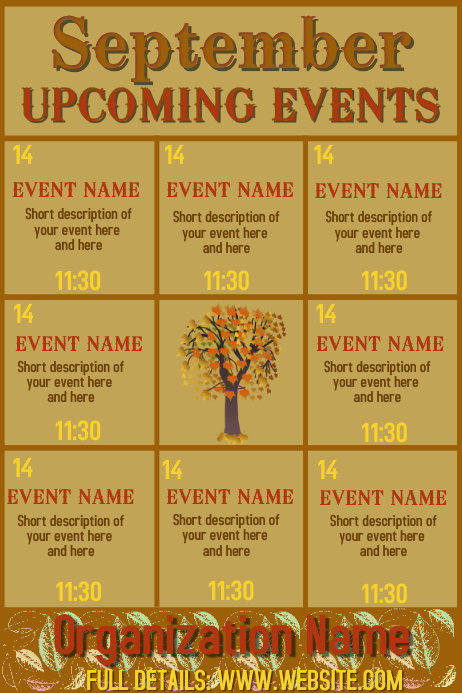 September Upcoming Events Template | PosterMyWall