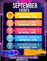 September Upcoming events flyer Volante (Carta US) template