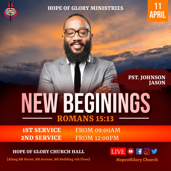 Sermon topic Instagram na Post template