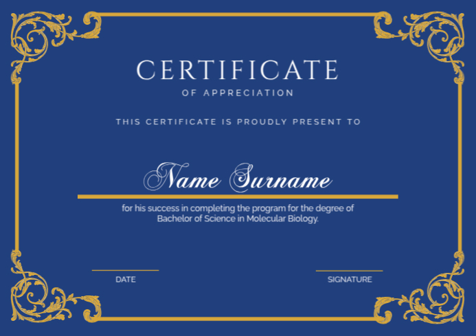 certificate of achievement design template A4