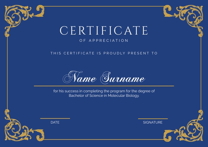certificate of achievement design template A4