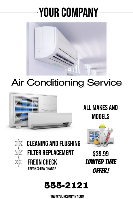 AIR CONDITIONING SERVICE Template | PosterMyWall
