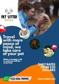 Service pet sitter A5 template