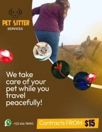 Service pet sitter Flyer (format US Letter) template