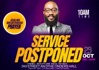 service postponed Postcard template