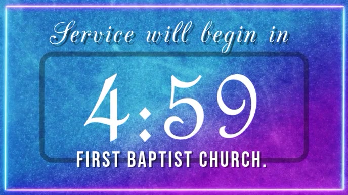 service will begin in 5:00 Ekran reklamowy (16:9) template