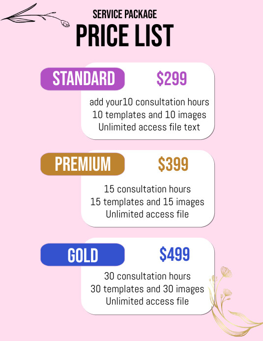 services price list,service package flyer Template | PosterMyWall