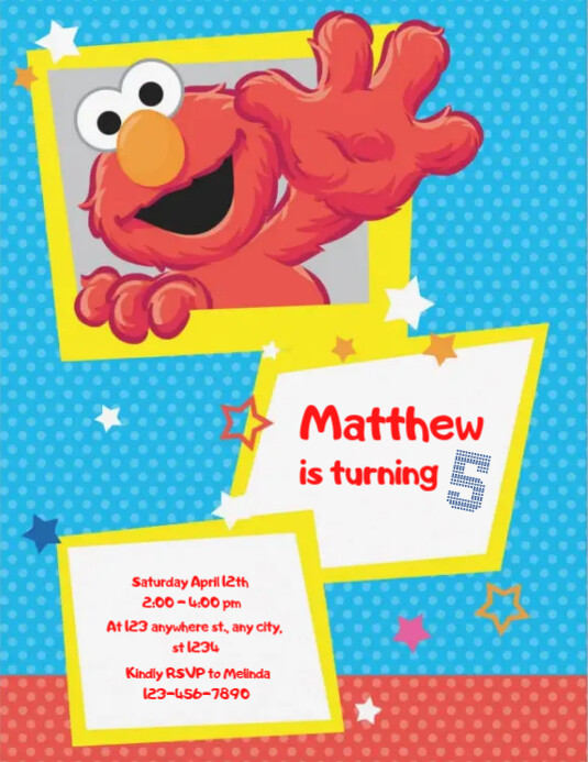 Java Poster Elmo Sesame street Elmo inspired birthday invitati Templat | PosterMyWall