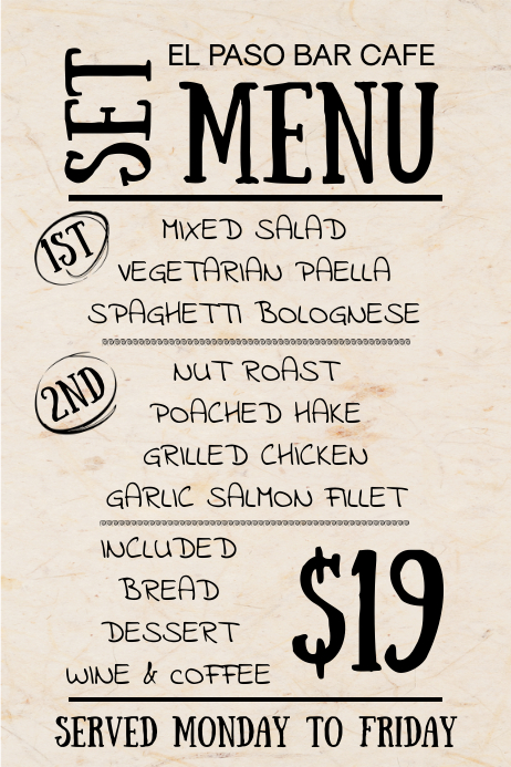 Copy of Set Menu Template | PosterMyWall