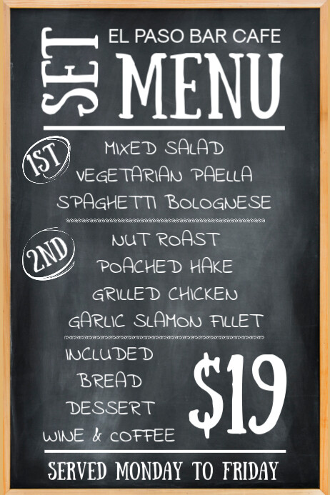 Set Menu Sample Design Free Set Menu Template | PosterMyWall