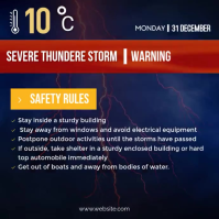 紫色 Severe Thunderstorm Warning Isikwele Template