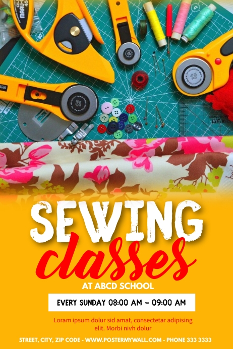 Sewing Class Poster Template | PosterMyWall