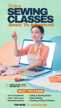 SEWING CLASSES Instagram Story template