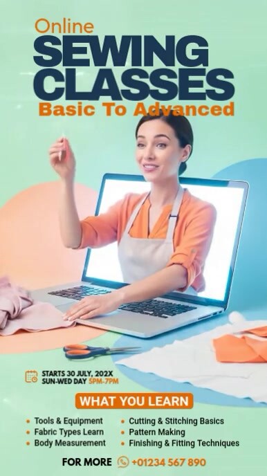 SEWING CLASSES Template | PosterMyWall