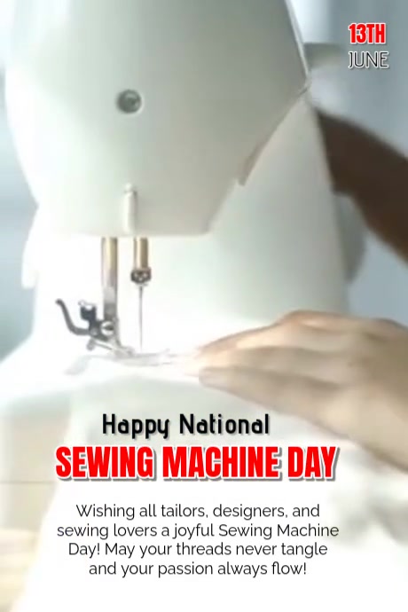 SEWING MACHINE DAY Poster template