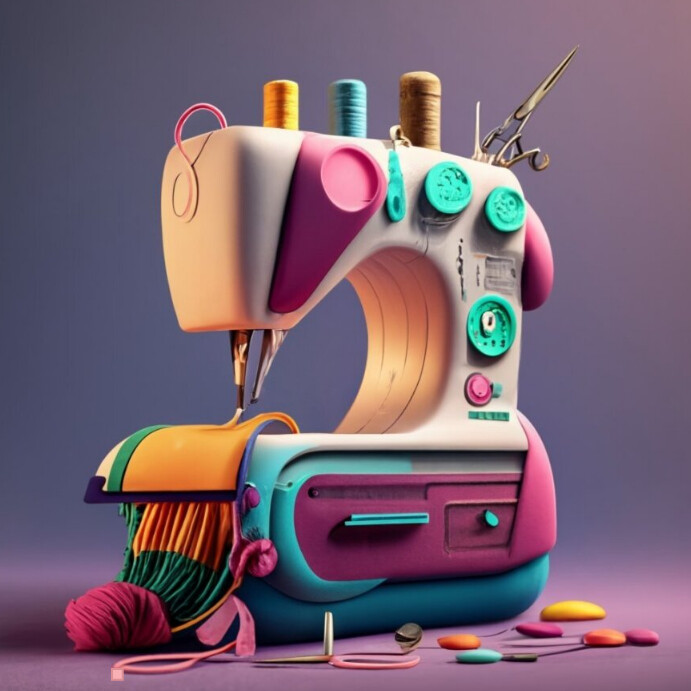 Sewing machine design template PosterMyWall