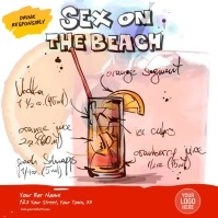 Sex on the beach Recipe Video Ad Square (1:1) template