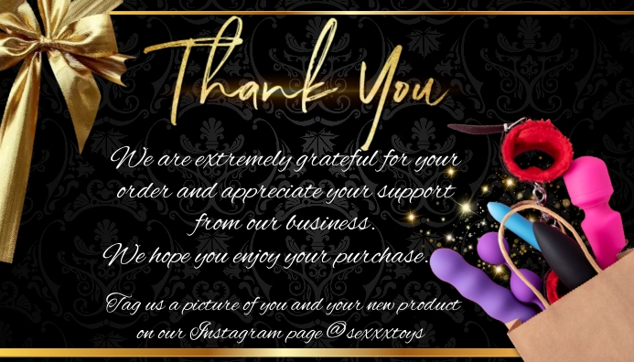 Sex toy thank you card temp Template | PosterMyWall Sex toy thank you card temp Template | PosterMyWall