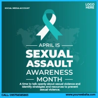 Sexual Assault Awareness and Prevention Month โพสต์บน Instagram template