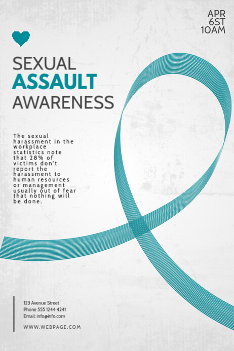 Sexual Assault Awareness event flyer template Poster