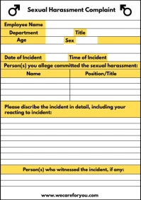 Sexual Harassment Complaint Form Template A4