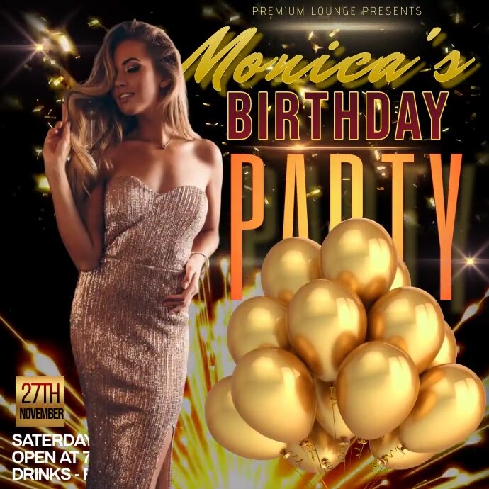 sexy formal dress birthday party gold Template | PosterMyWall sexy formal dress birthday party gold Template | PosterMyWall
